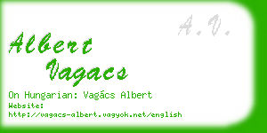 albert vagacs business card